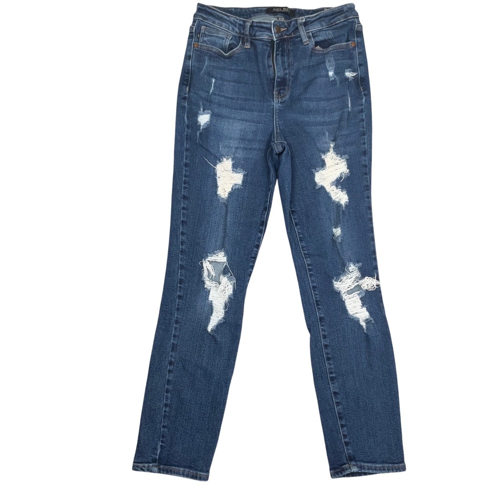 Judy Blue LA Jeans 7/28 Blue Boyfriend Fit Distressed JB88220 Stretch Destroyed